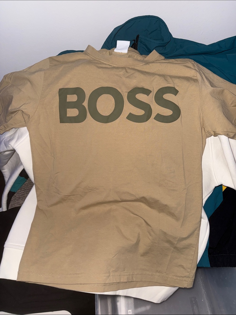 BOSS Short Sleeve Tee with Olive Logo